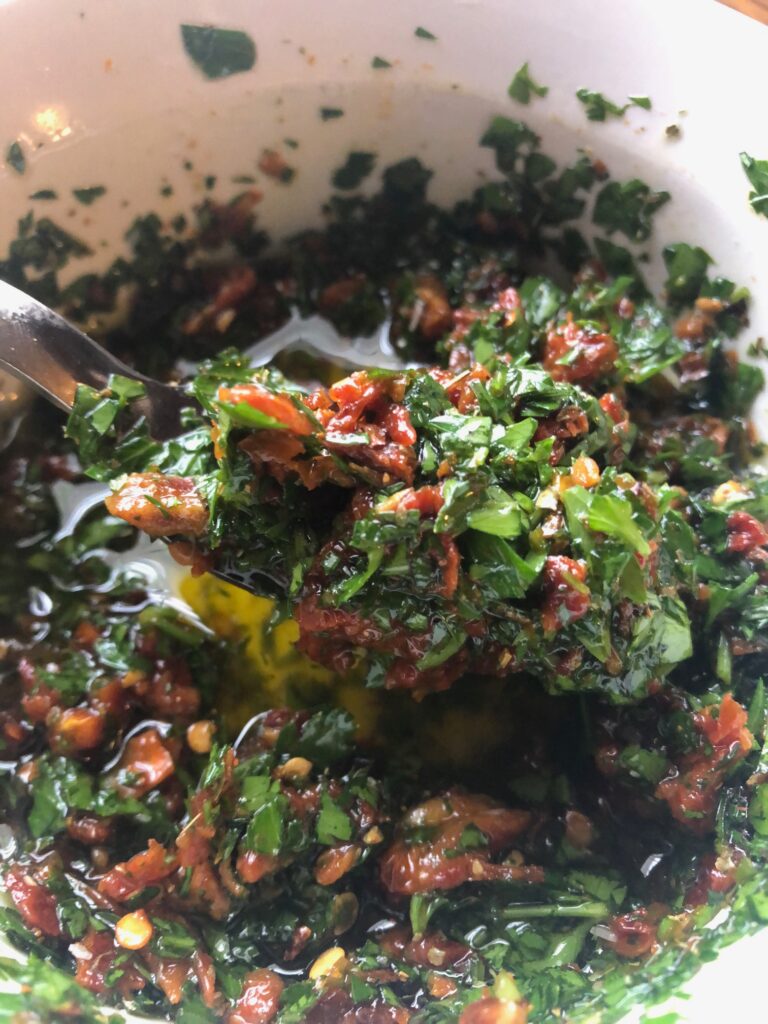 sun dried tomato chimichurri