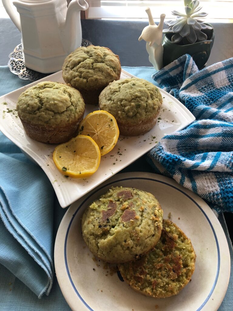 lemon matcha muffins