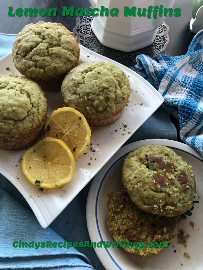 lemon matcha muffins