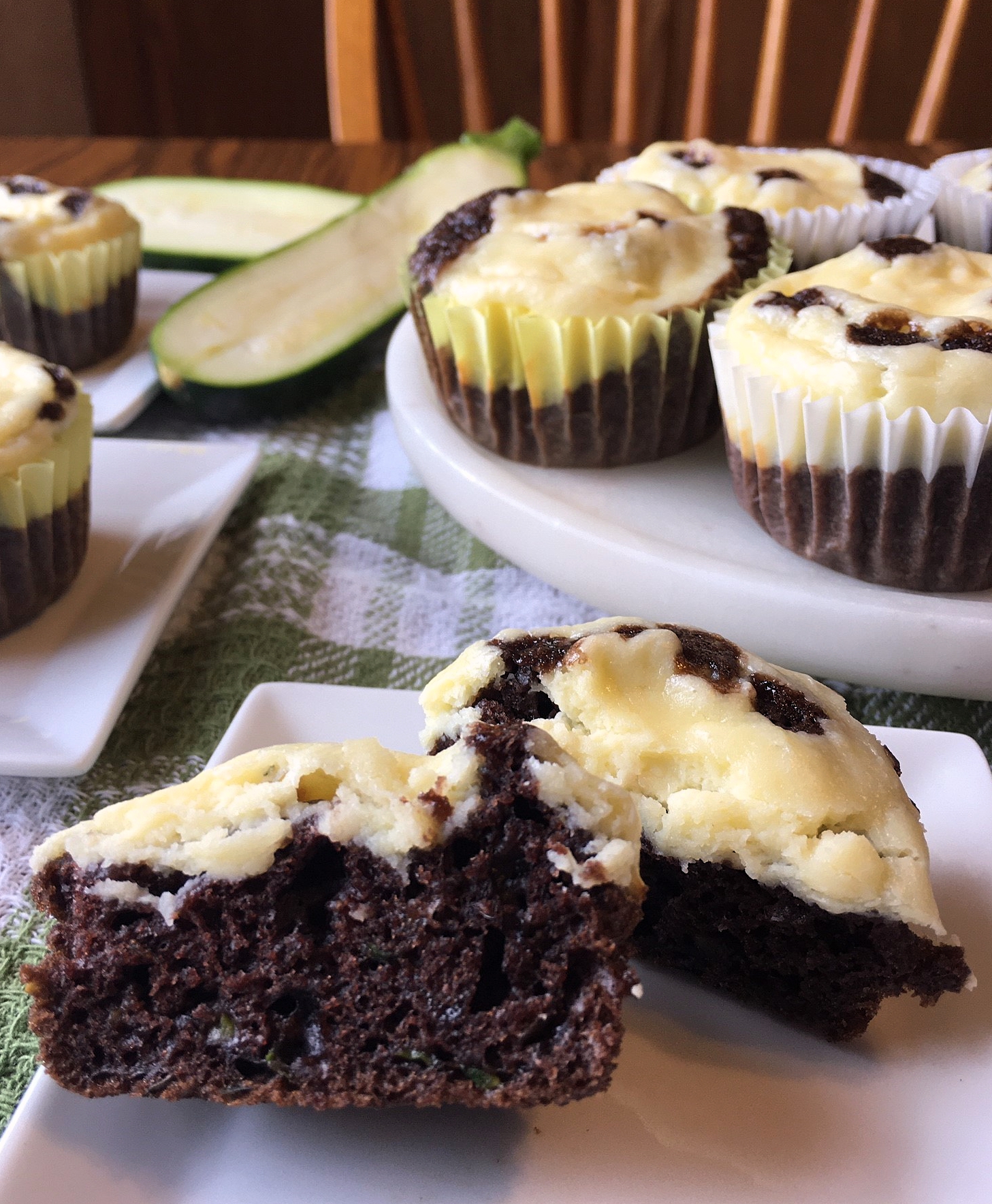 Chocolate Chip Cream Cheese Stuffed Muffins - Big Bear's Wife