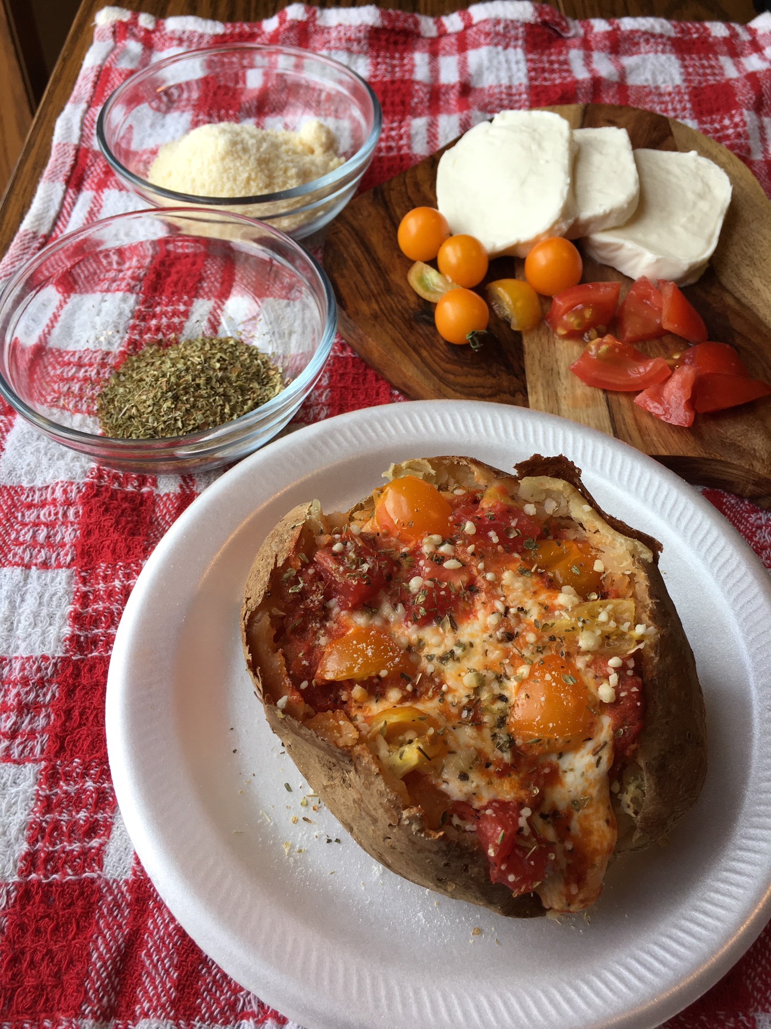 Pizza Style Baked Potatoes #OurFamilyTable - Cindy's Recipes and Writings