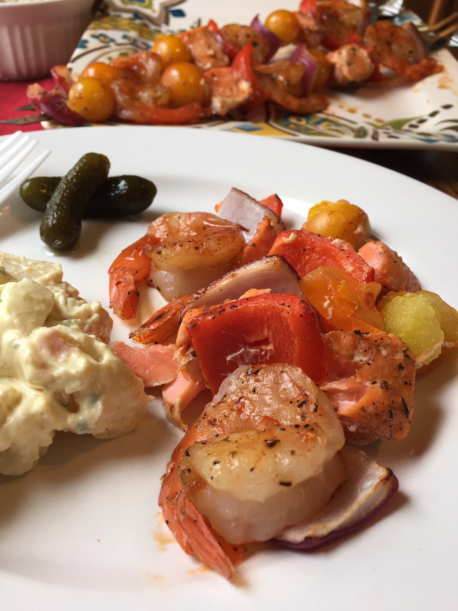 Barbecue Seafood Skewers - Cindy's Recipes And Writings